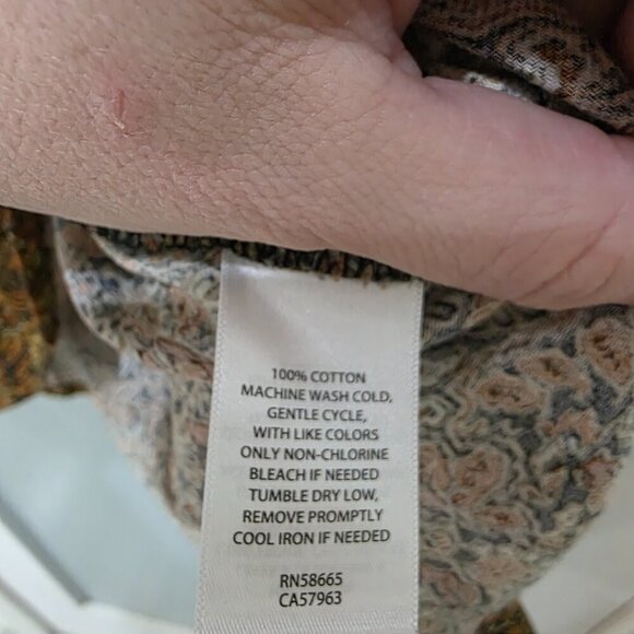 Treasure & Bond Brown Paisley Puff Sleeve Blouse L – NWT 100% Cotton - Picture 6 of 10